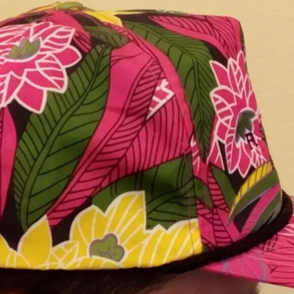 Vintage San Sun Hawaiian Floral Snapback Rope Hat - EUC - Picture 8 of 13